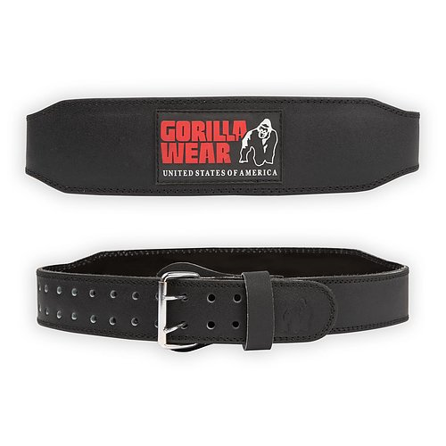 4 Inch Padded Leather Belt, black/red