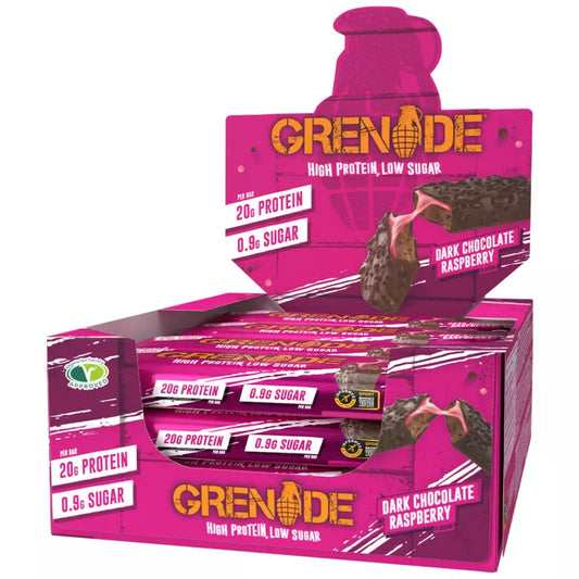 12 st Grenade Dark Chocolate Raspberry 60g